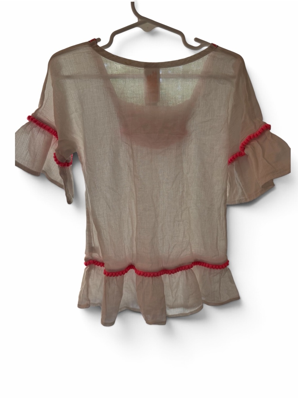 Cat & Jack Embroidered Peasant dress with Pink Trim - Picture 2 of 4